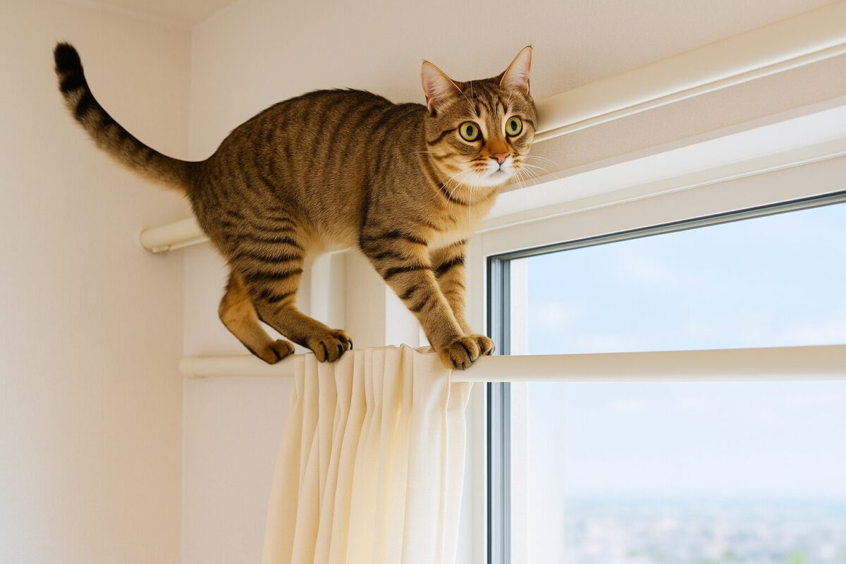 猫がカーテンレールに登る理由とやめさせたいときの効果的な対策