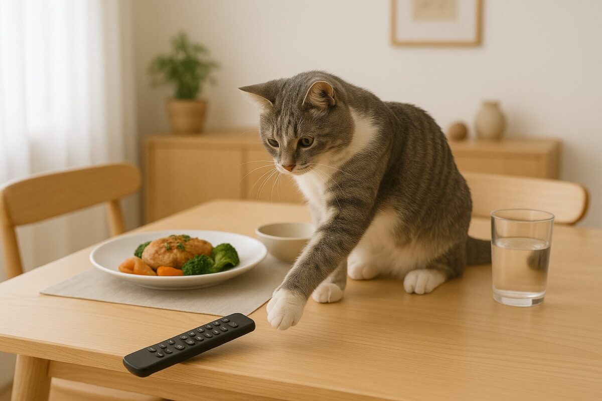 猫がテーブルに乗る・物を落とすのはなぜ？その理由とやめさせるための対策