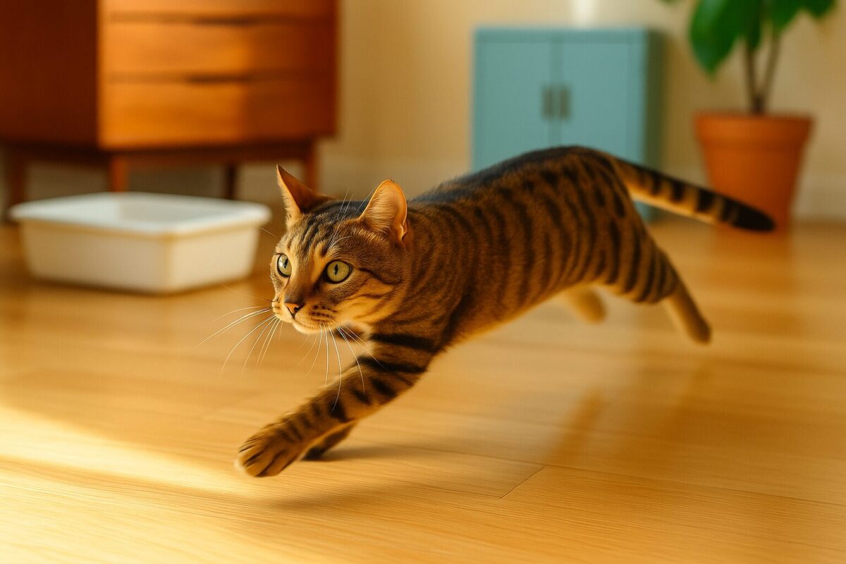 猫の「トイレダッシュ」「トイレハイ」はなぜ起こる？トイレ前後に走り回る謎行動の意味とは？