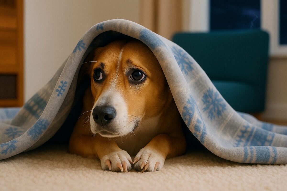 犬が雷や花火を怖がるのはなぜ？理由と落ち着かせるための実践的アプローチ