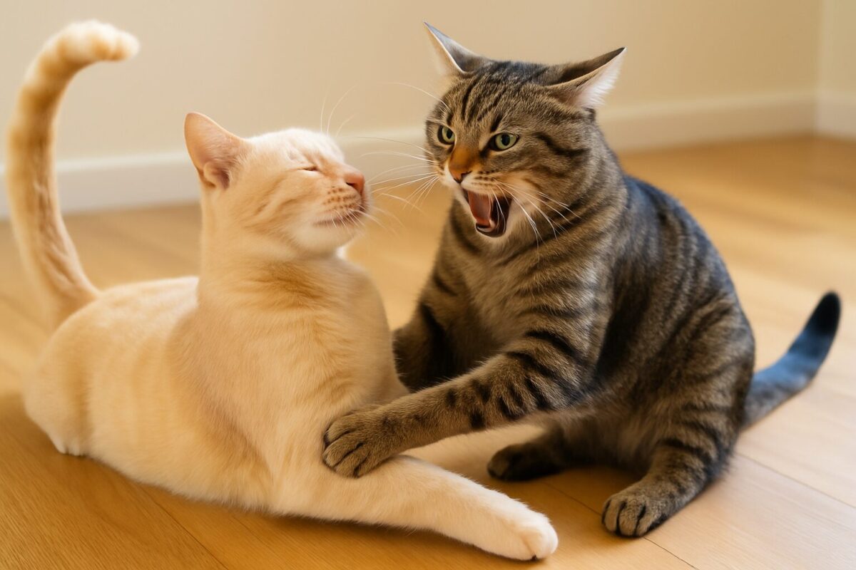 猫のじゃれ合いと喧嘩の違いとは？鳴き声やしっぽ、噛み方から見極めるポイント