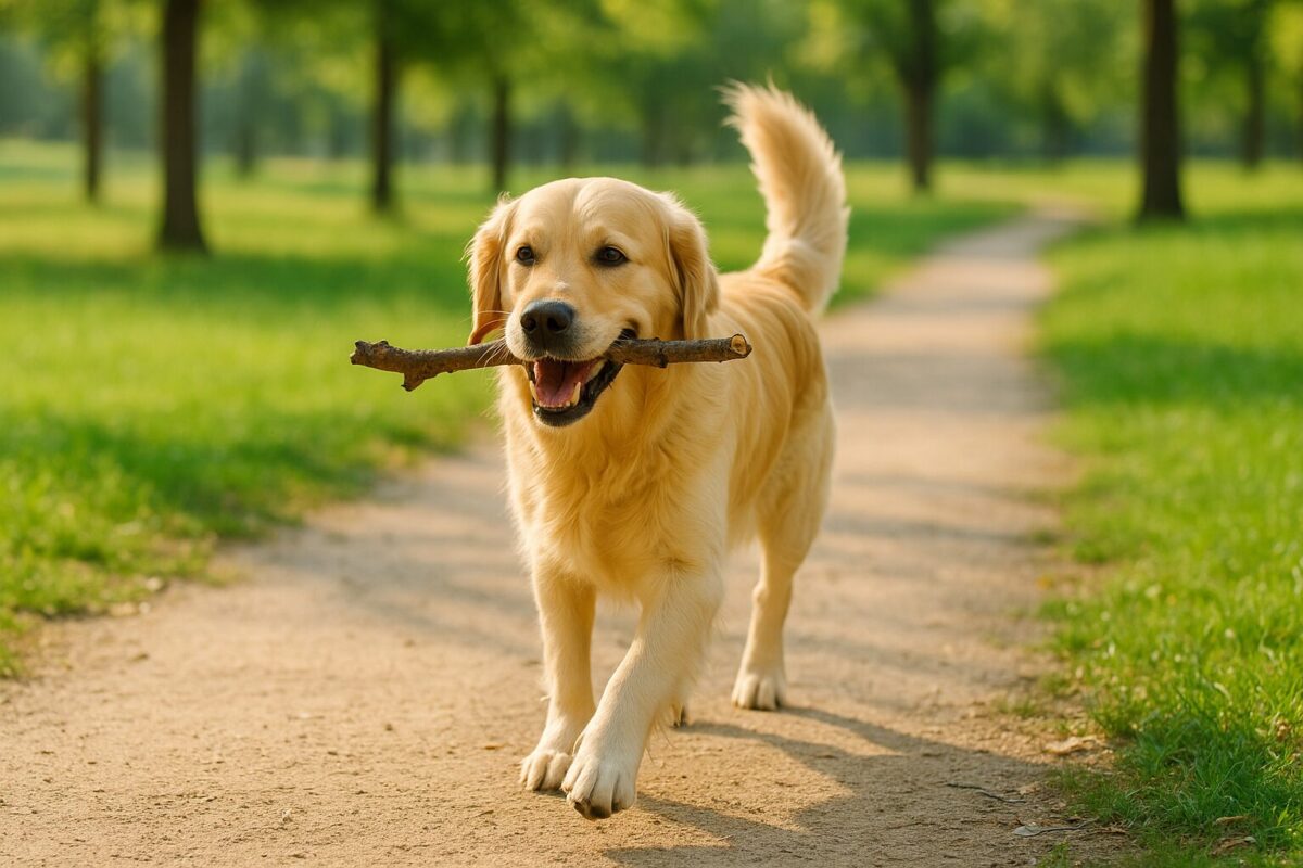 犬はなぜ棒が好きなのか？散歩中の行動と安全な楽しませ方