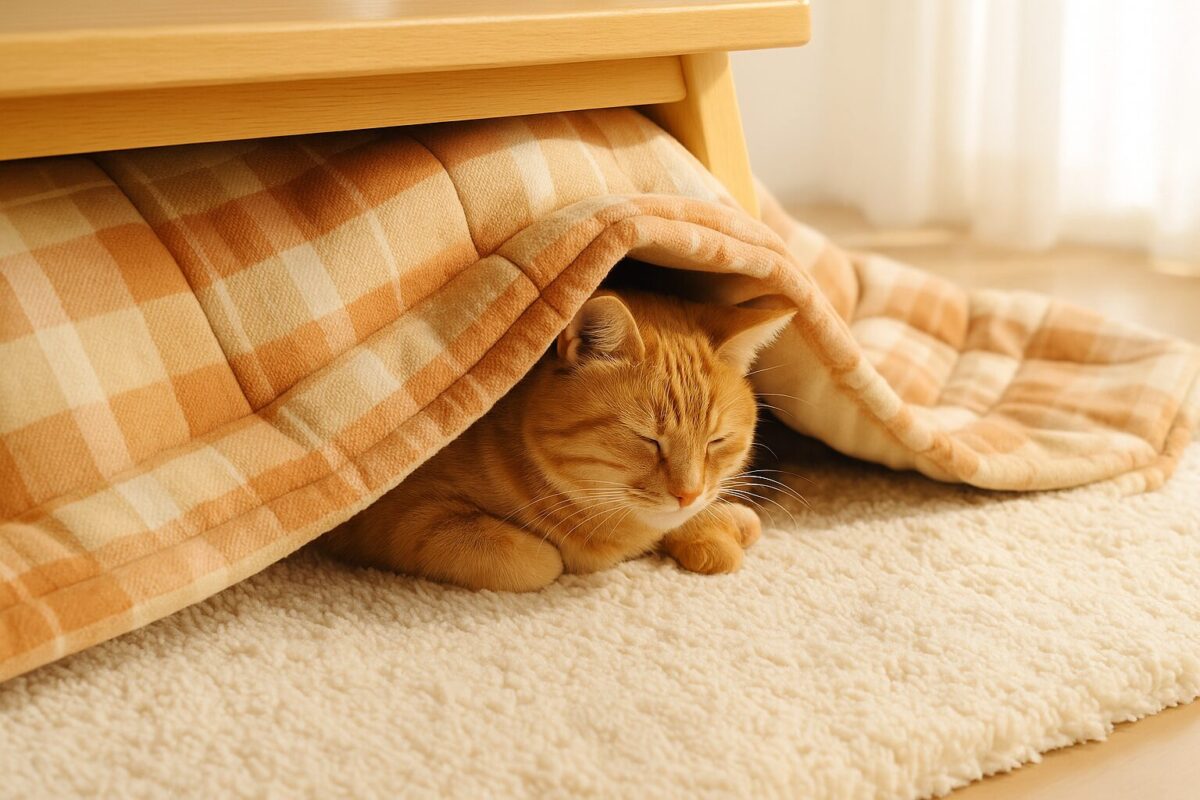 猫はこたつに入っても大丈夫？安全に使うための温度管理と注意点を解説