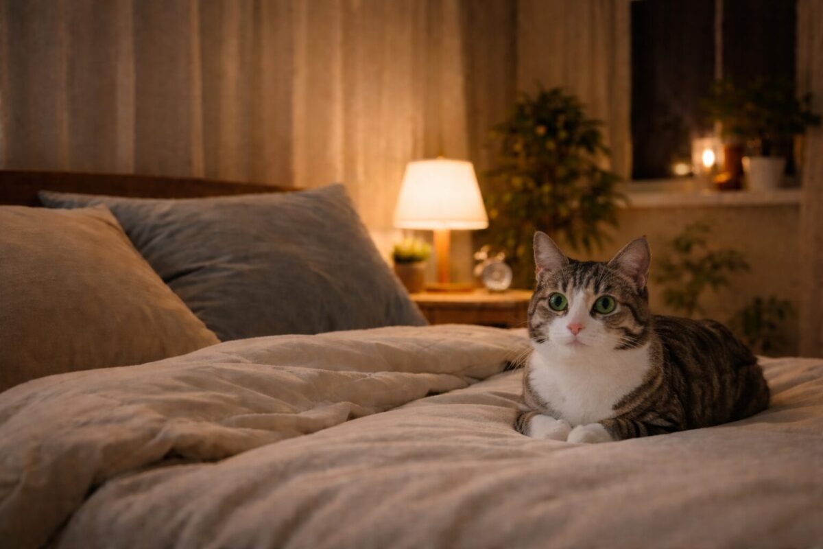 猫のために夜は電気をつけるべき？視覚と睡眠から考える最適な環境