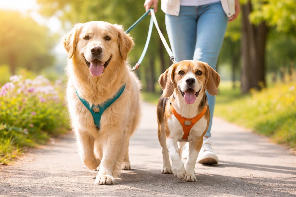 犬の多頭飼いの散歩はどうする？2匹で歩く前に知っておきたい基本